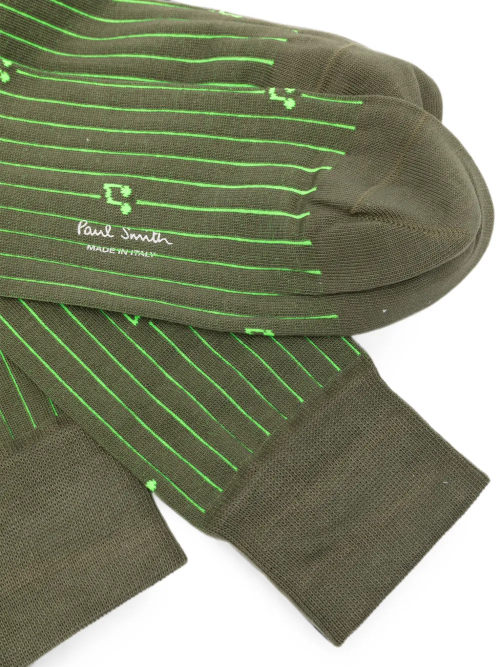Paul Smith Gestreepte sokken met muzieknootprint Groen
