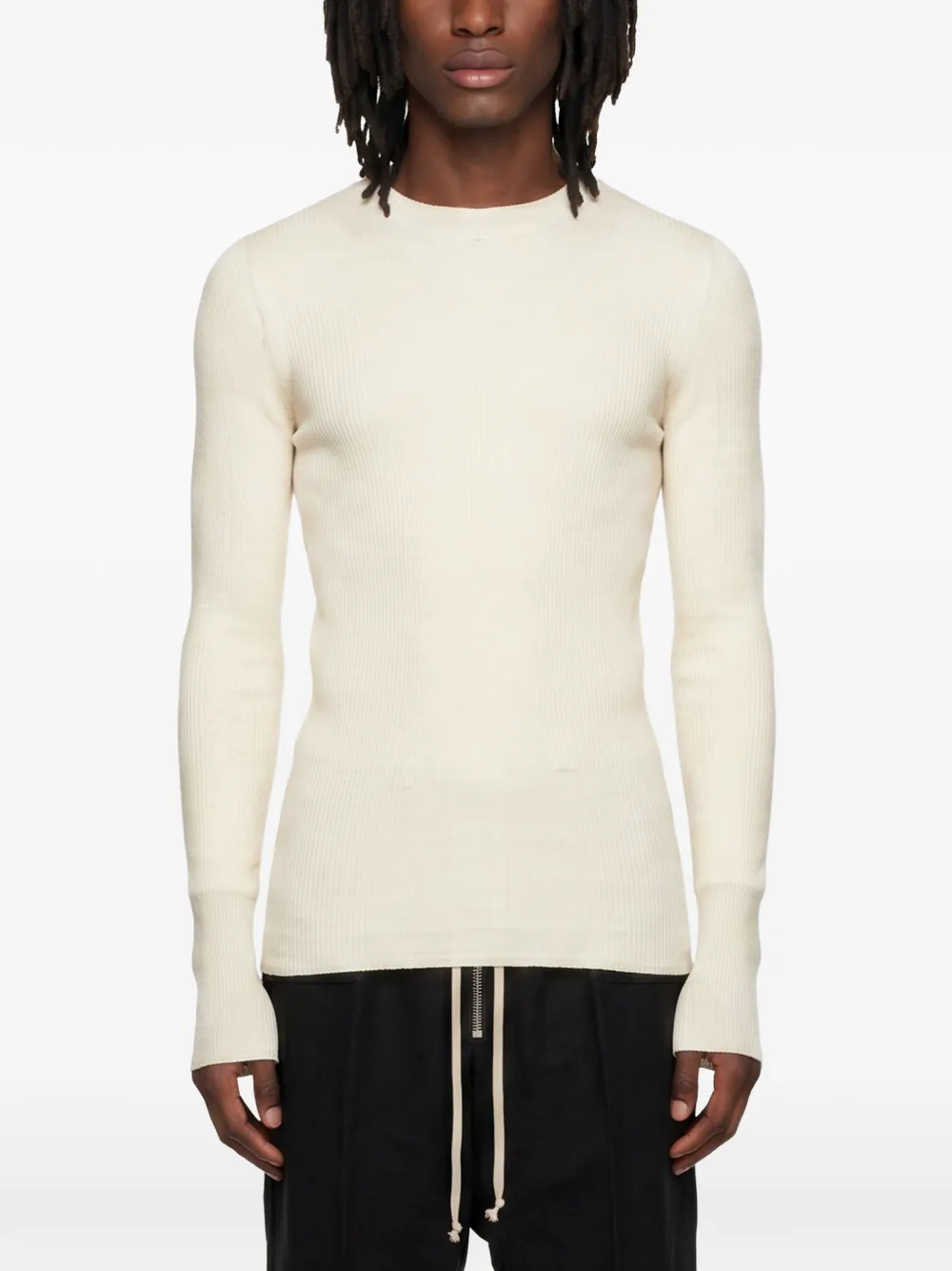 Rick Owens Ribgebreid T-shirt Beige