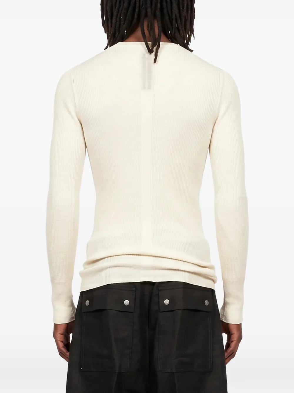 Rick Owens Ribgebreid T-shirt Beige
