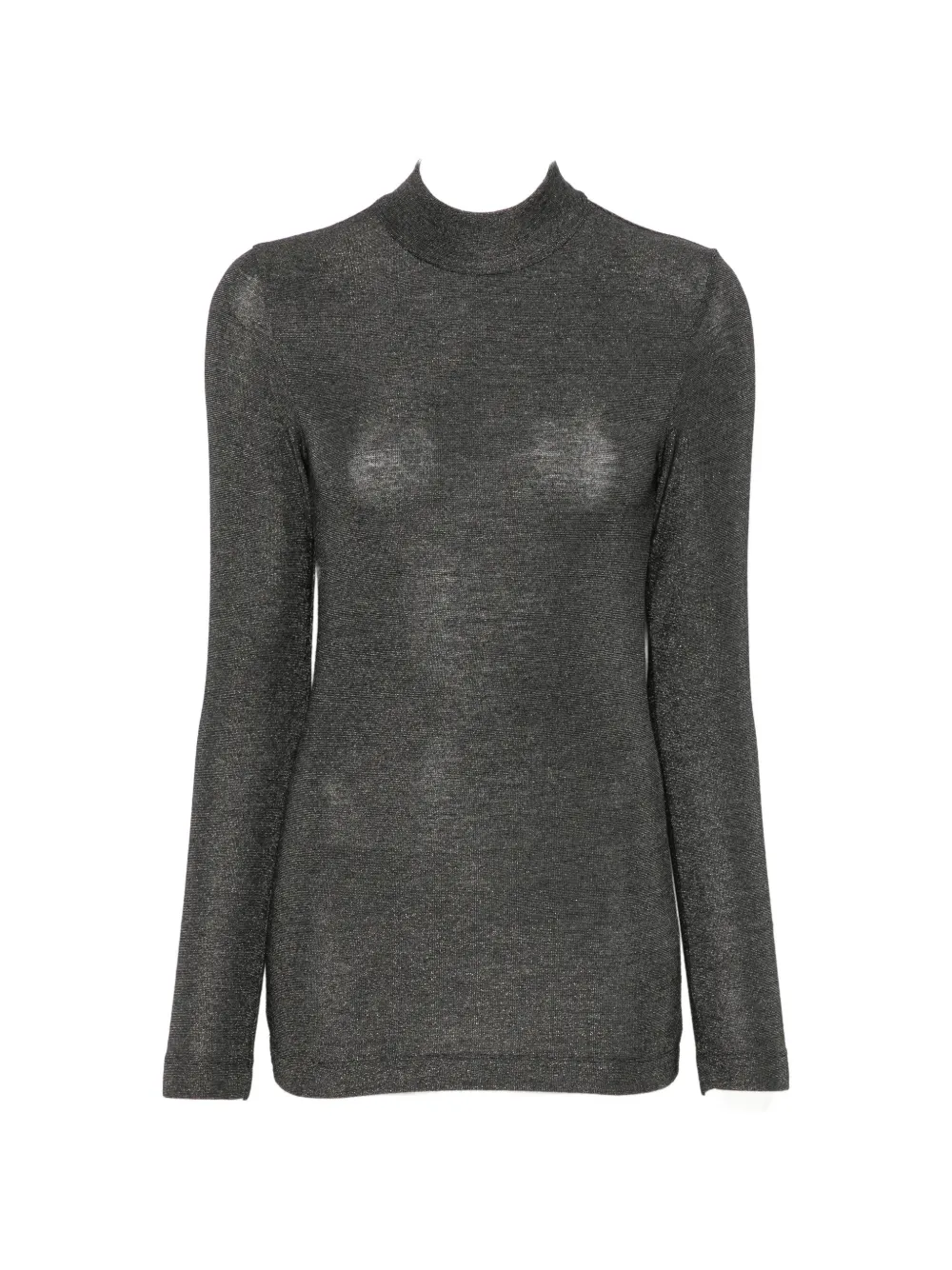 Brunello Cucinelli high-neck metallic-effect sweater - Grigio