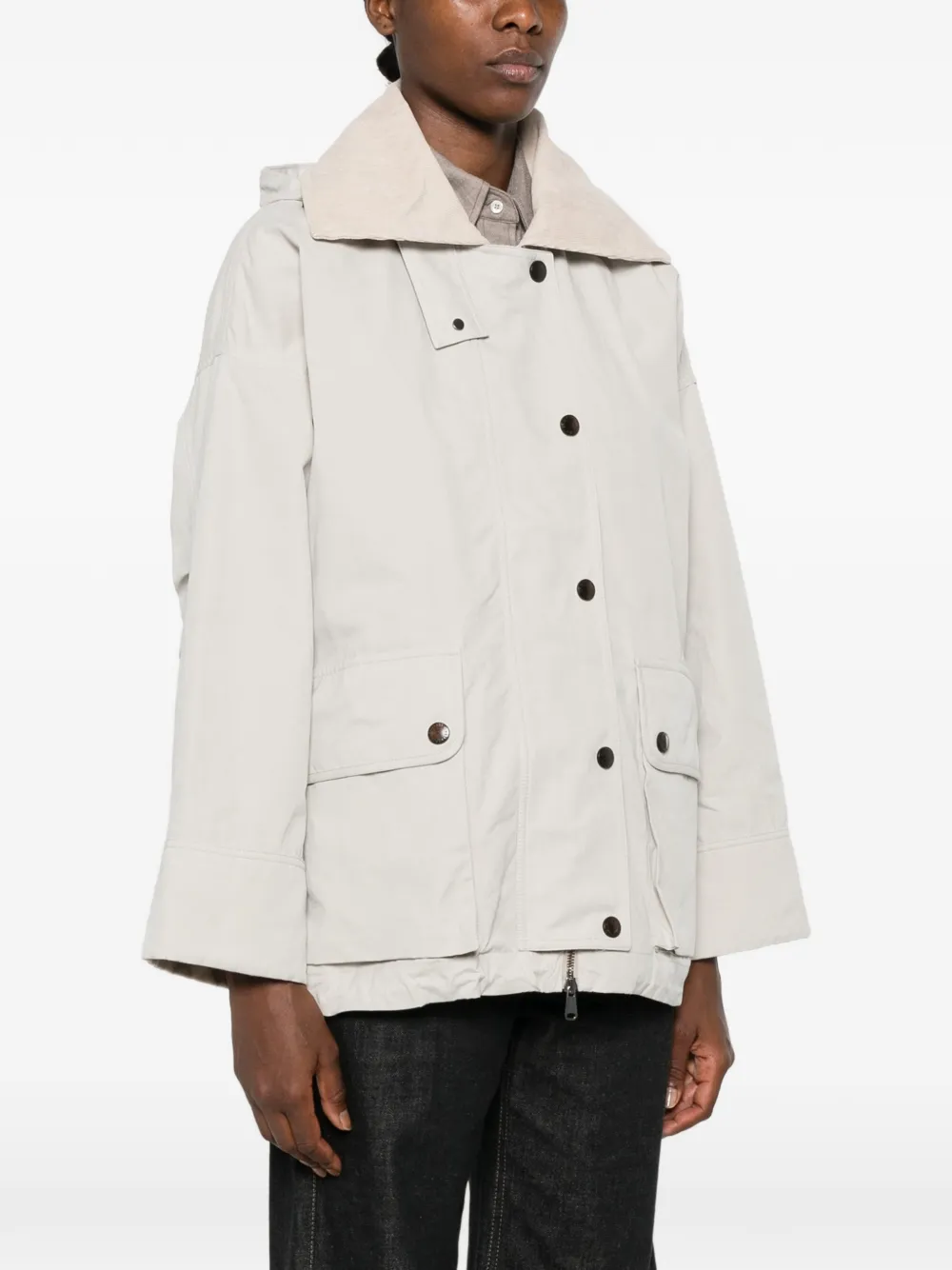 Brunello Cucinelli Jas met capuchon Beige
