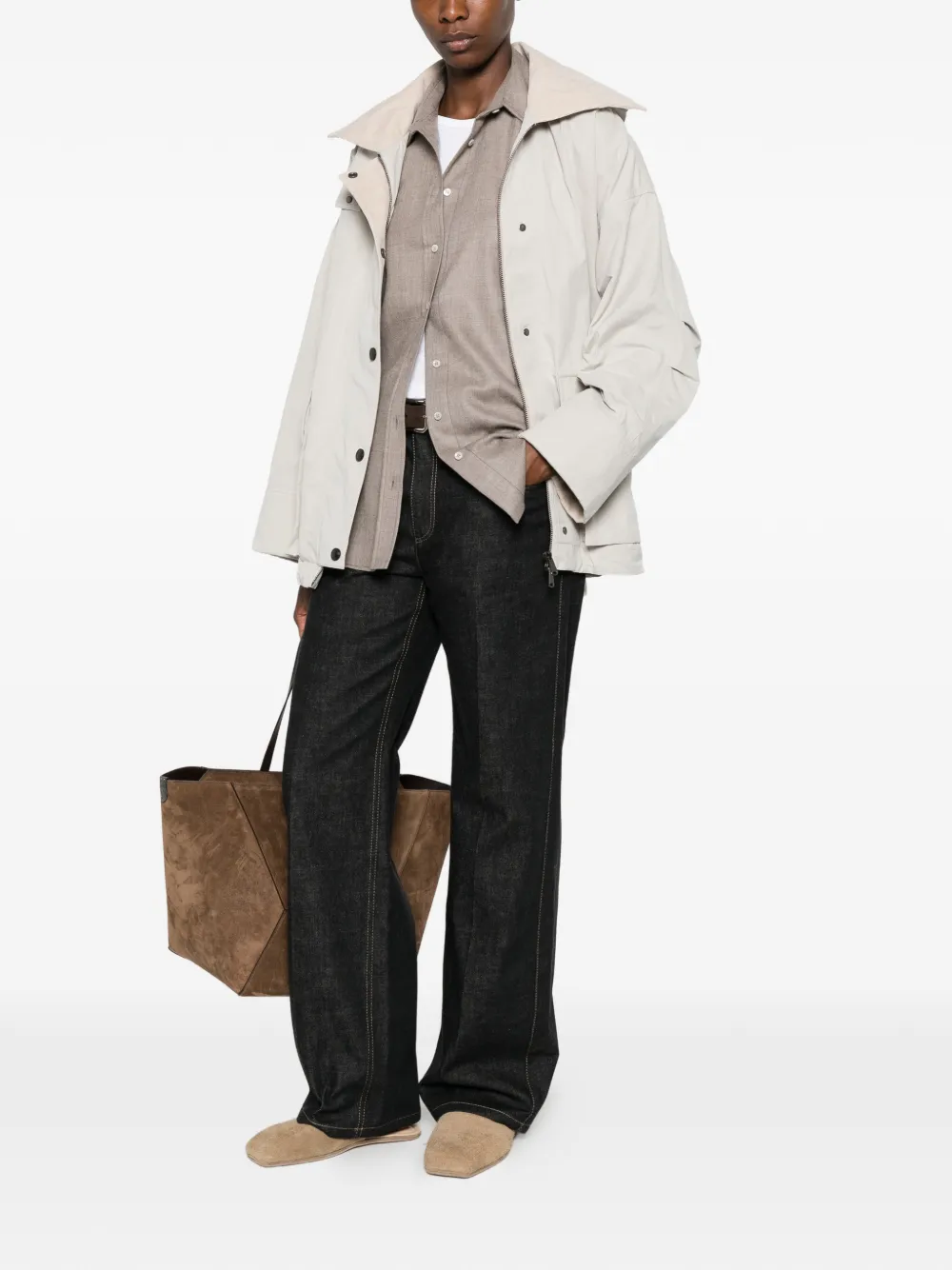 Brunello Cucinelli Jas met capuchon Beige