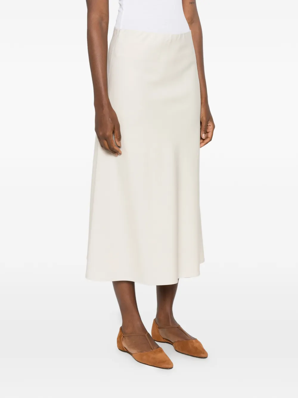 Brunello Cucinelli A-lijn rok met elastische taille Beige
