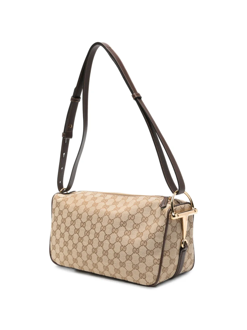 Gucci Half Horsebit GG-Supreme schoudertas Beige