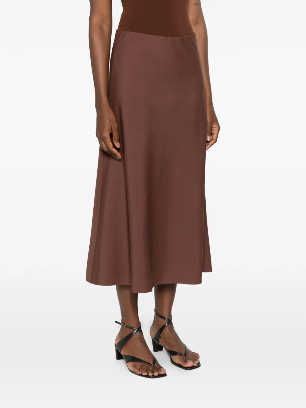 Brunello Cucinelli A-lijn rok met elastische taille Bruin