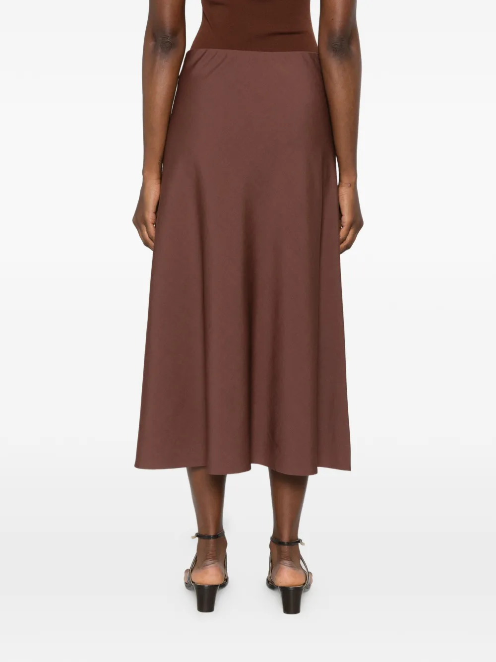 Brunello Cucinelli A-lijn rok met elastische taille Bruin