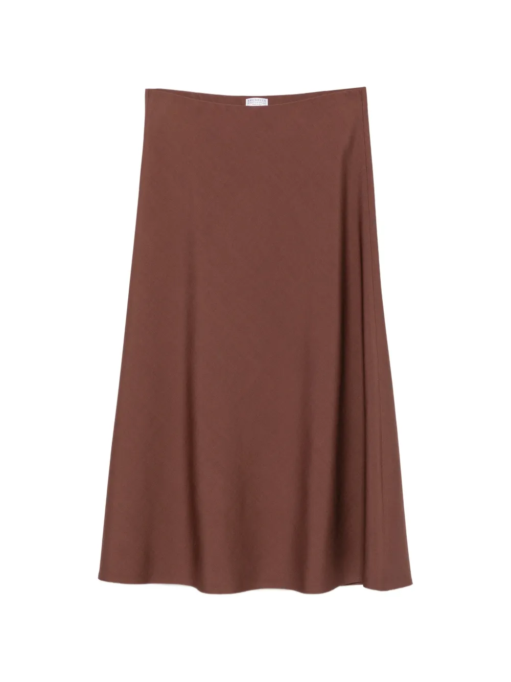 Brunello Cucinelli elasticated-waist midi A-line skirt - Marrone