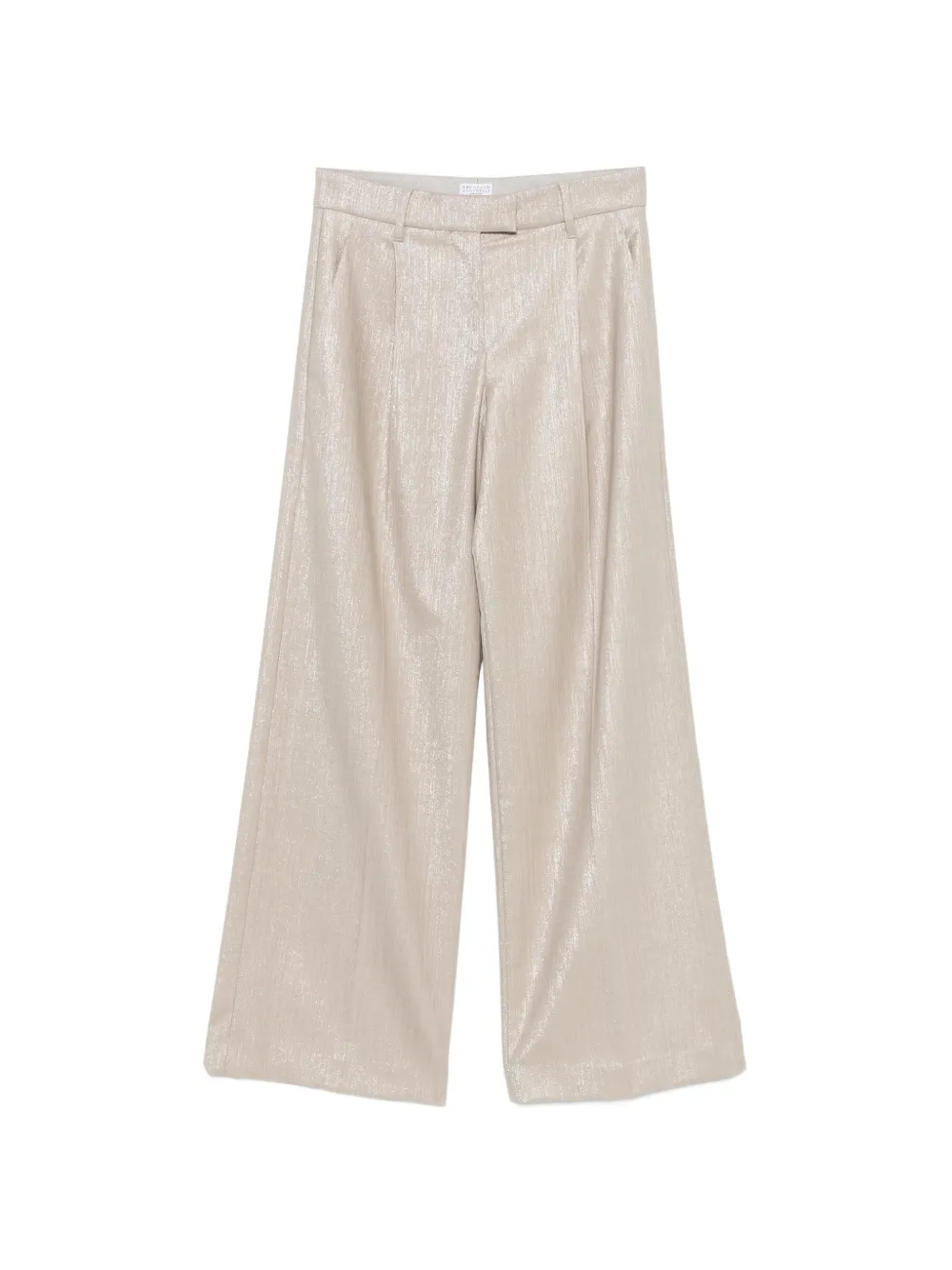Brunello Cucinelli shimmer-effect pleated trousers - Toni neutri