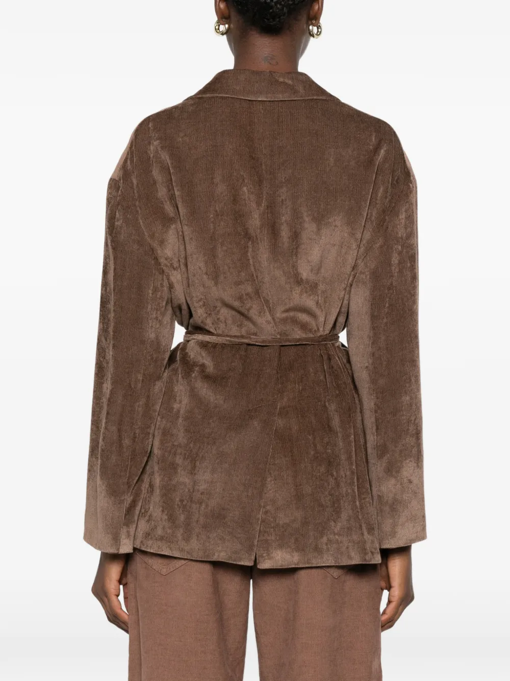 Brunello Cucinelli Ribfluwelen blazer met ceintuur Bruin