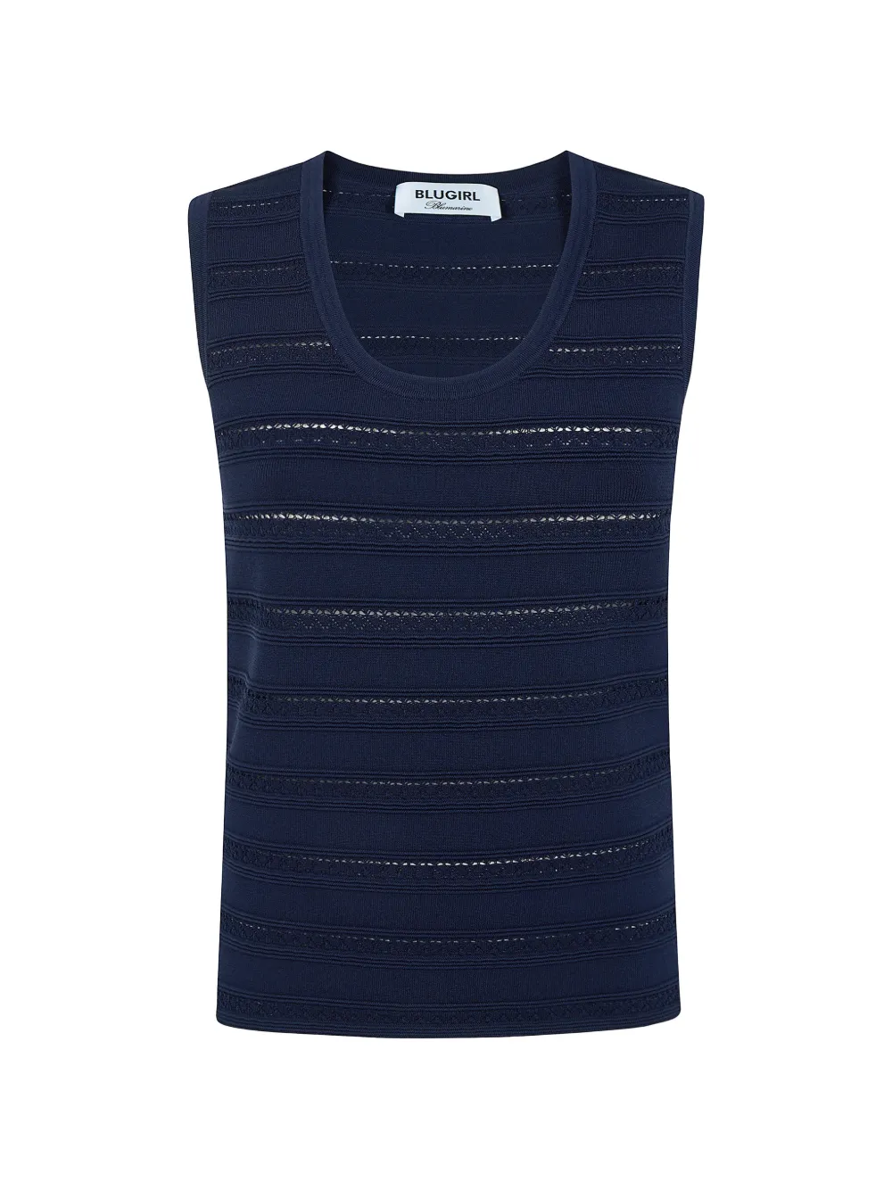 Blugirl pointelle-knit ribbed top
