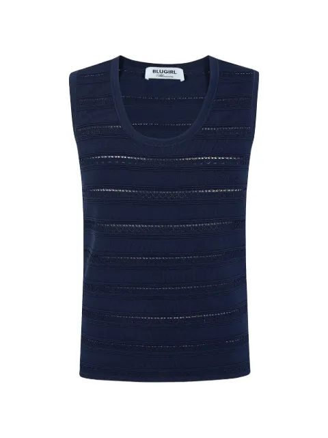 Blugirl pointelle-knit ribbed top