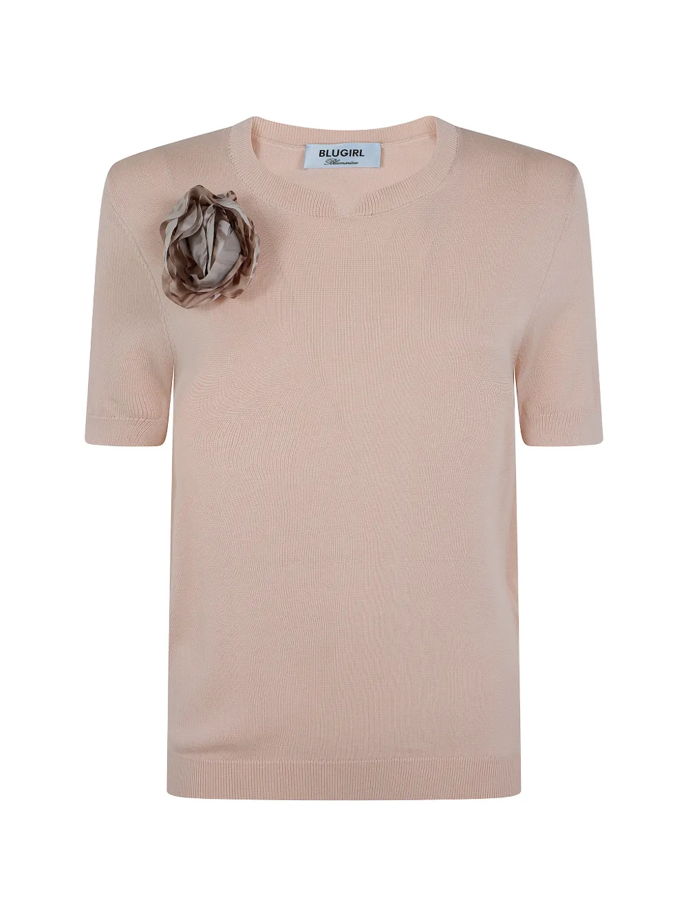 Blugirl floral-appliqué short-sleeve top - Rosa