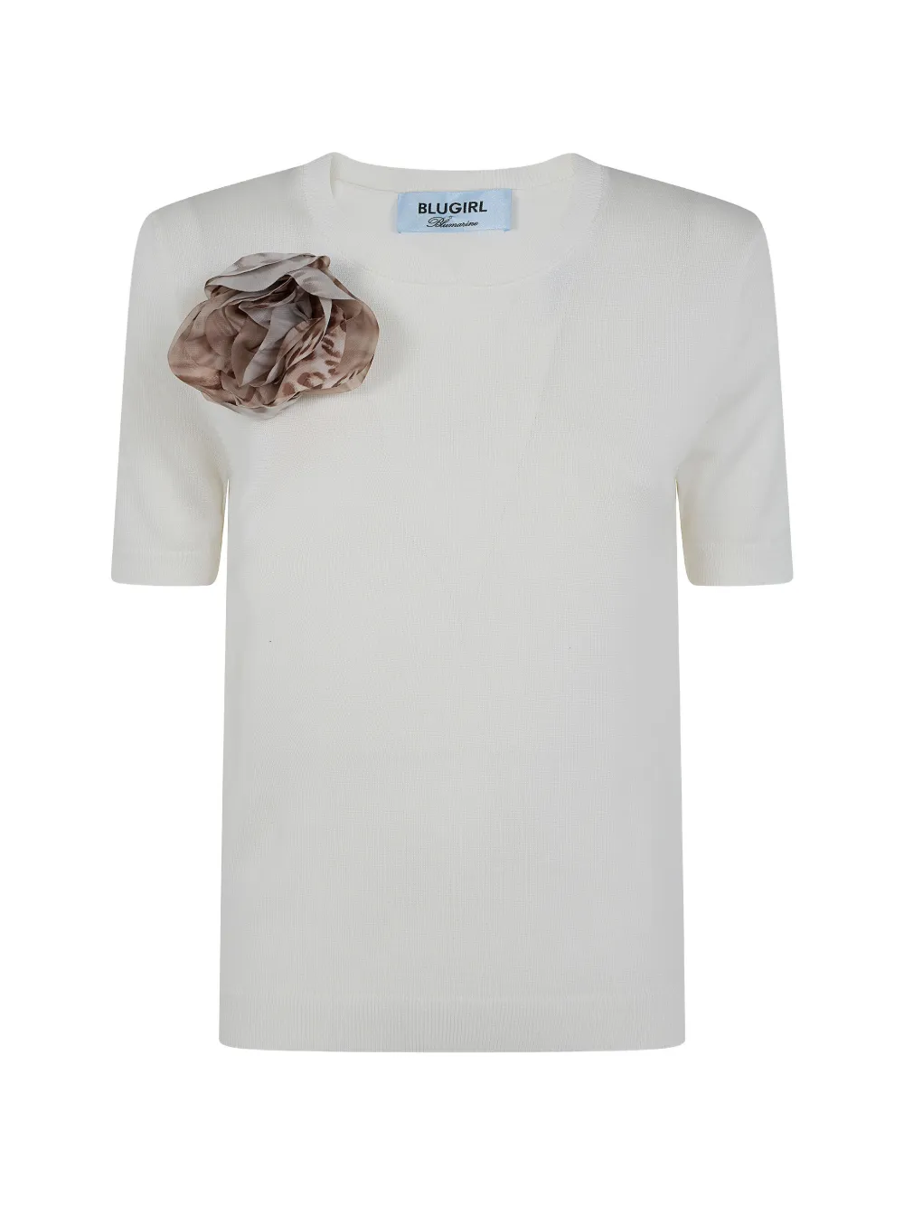Blugirl floral-appliqué short-sleeve T-Shirt - Toni neutri