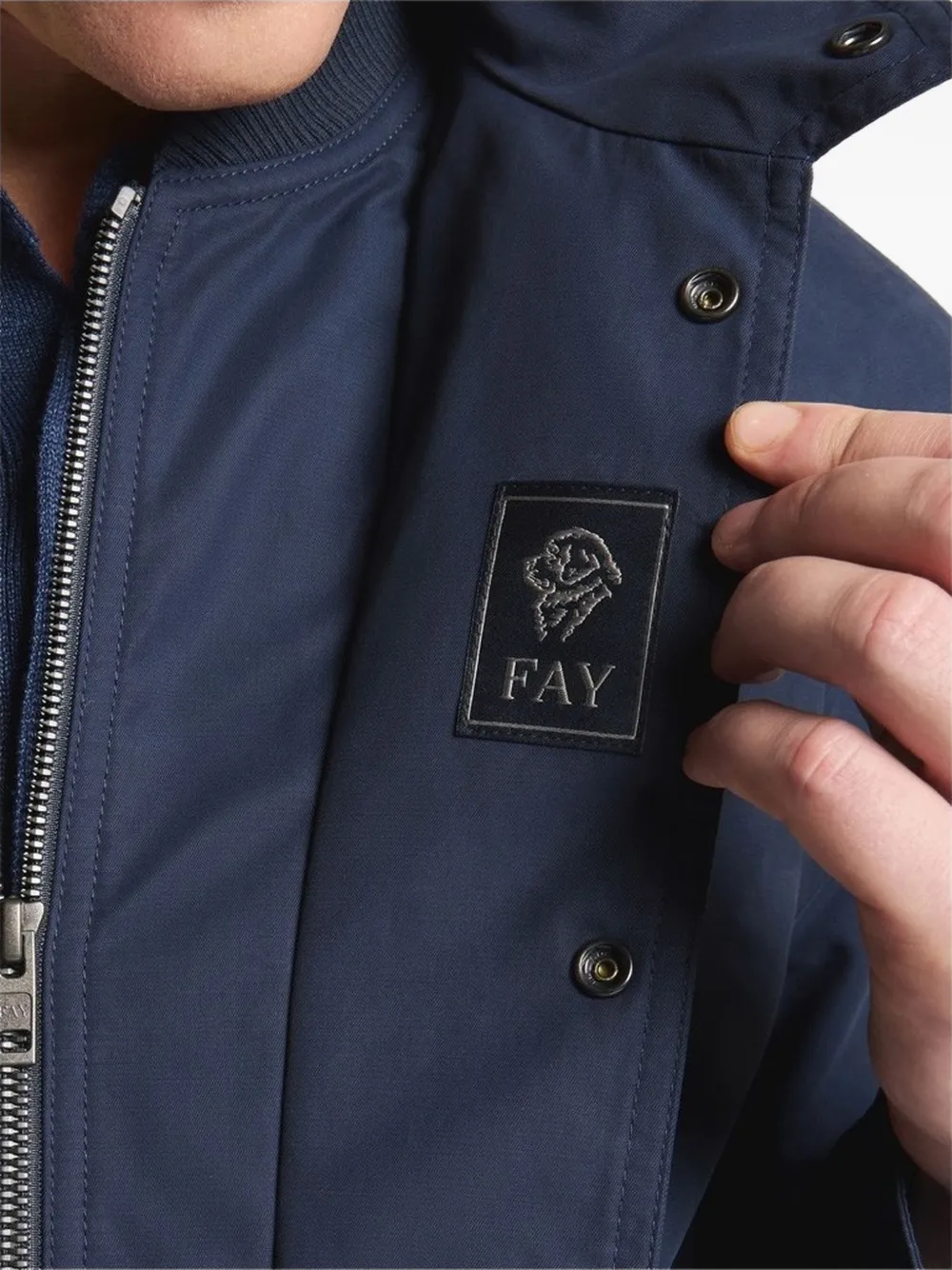 Fay Jack met geribbelde afwerking en rits Blauw