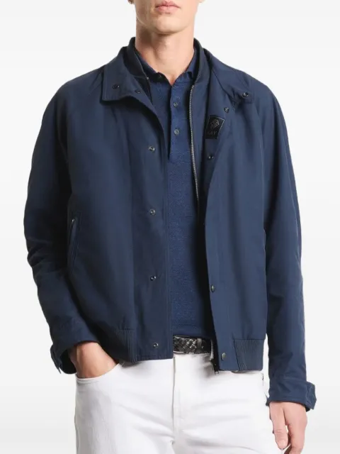 Fay zip-up ribbed-trim jacket