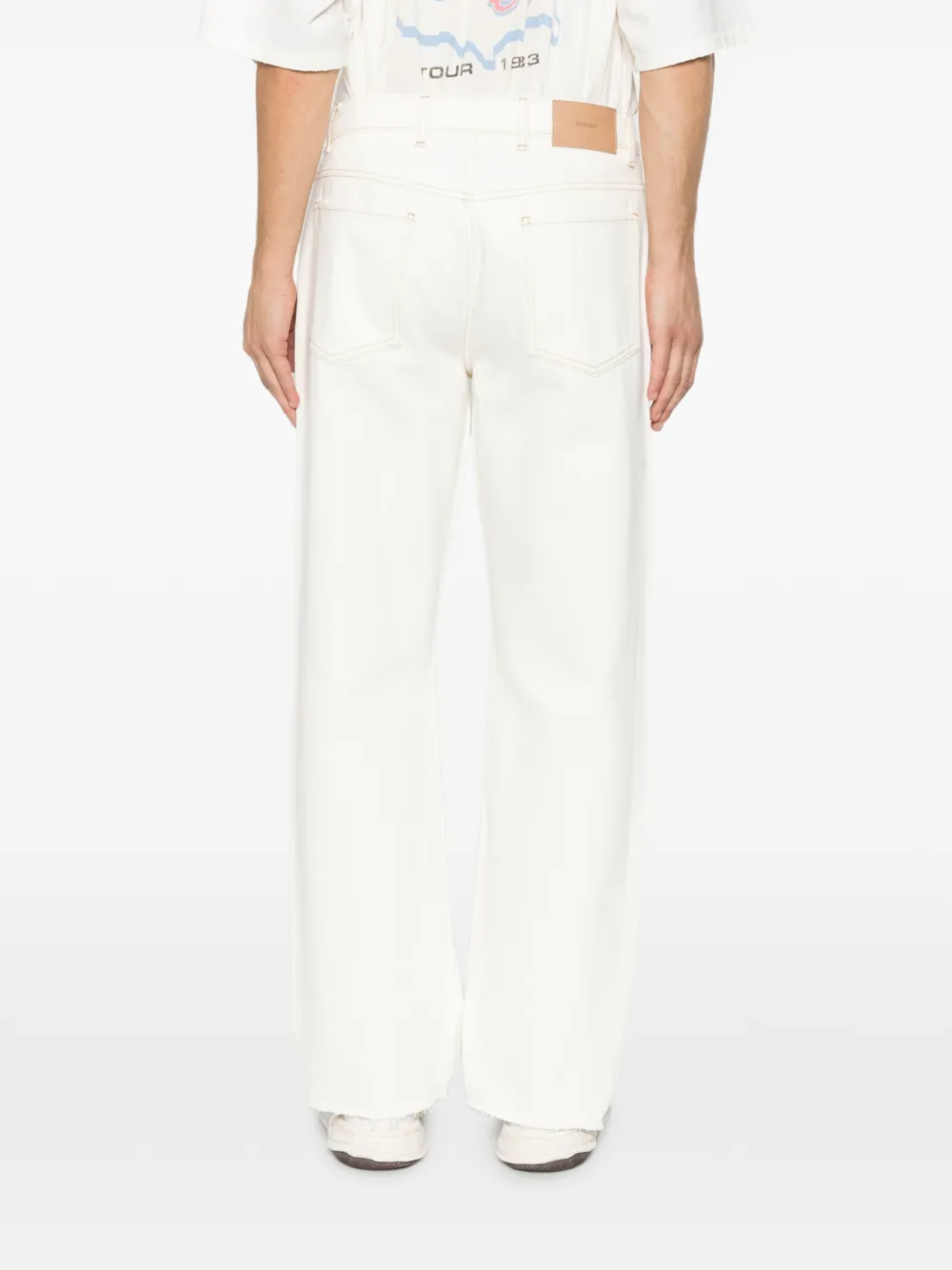 Represent Heaton gerafelde straight jeans Wit