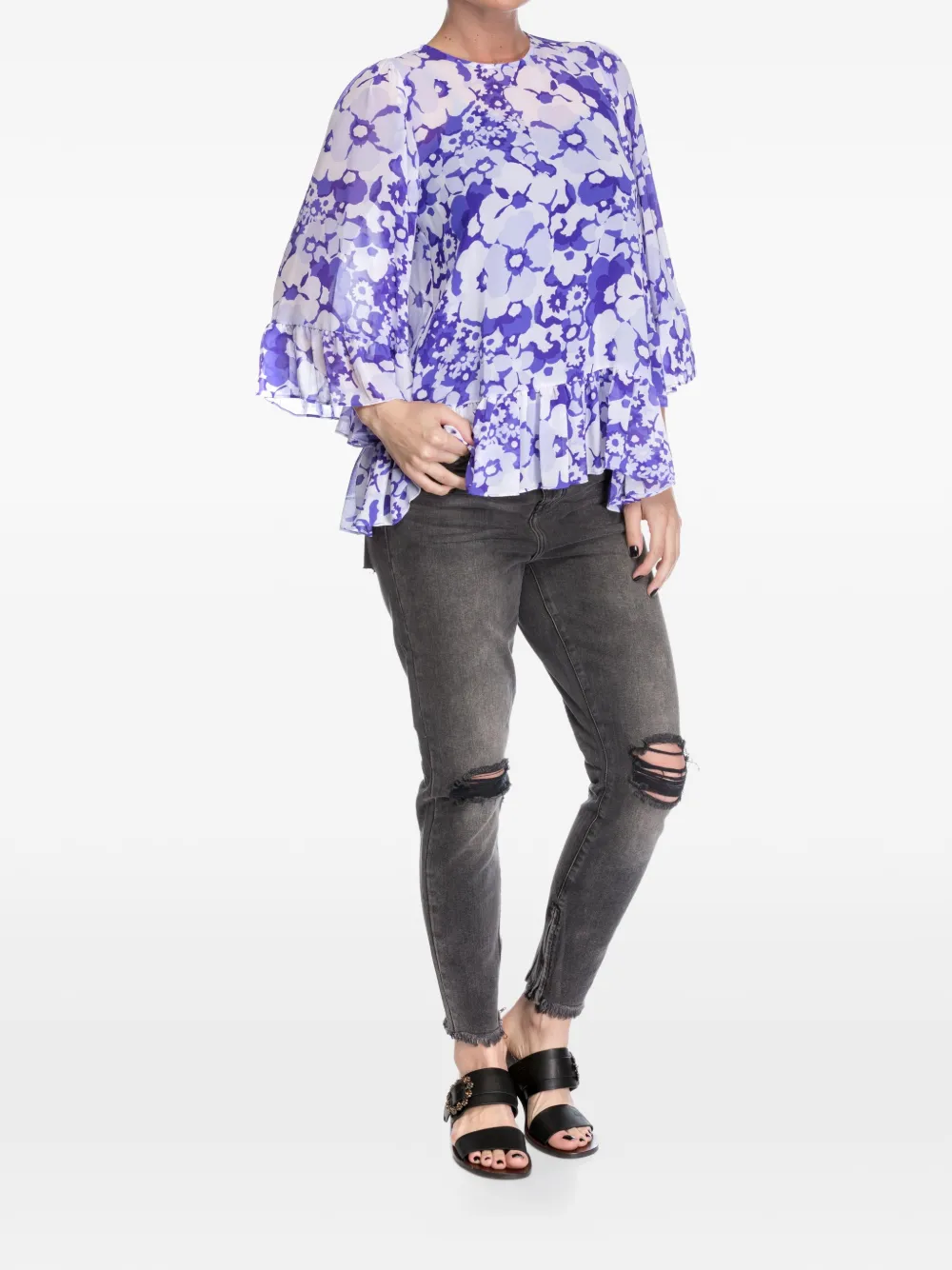 One Teaspoon distressed-effect high-waisted jeans - Grigio