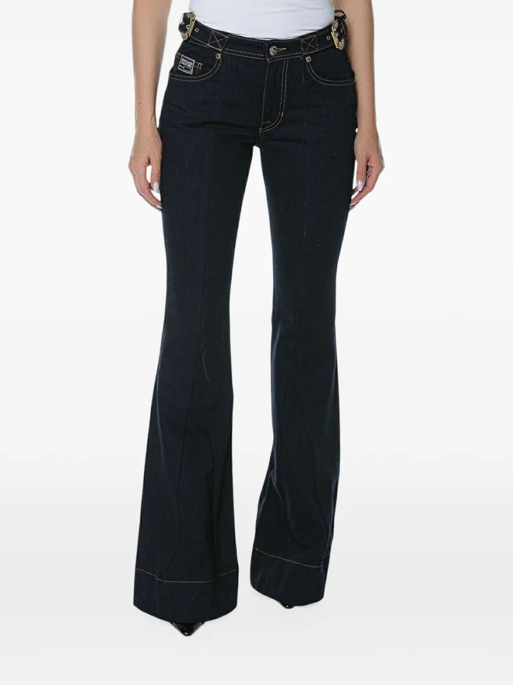 Versace Jeans Couture Cleo Buckles flared jeans - Blau