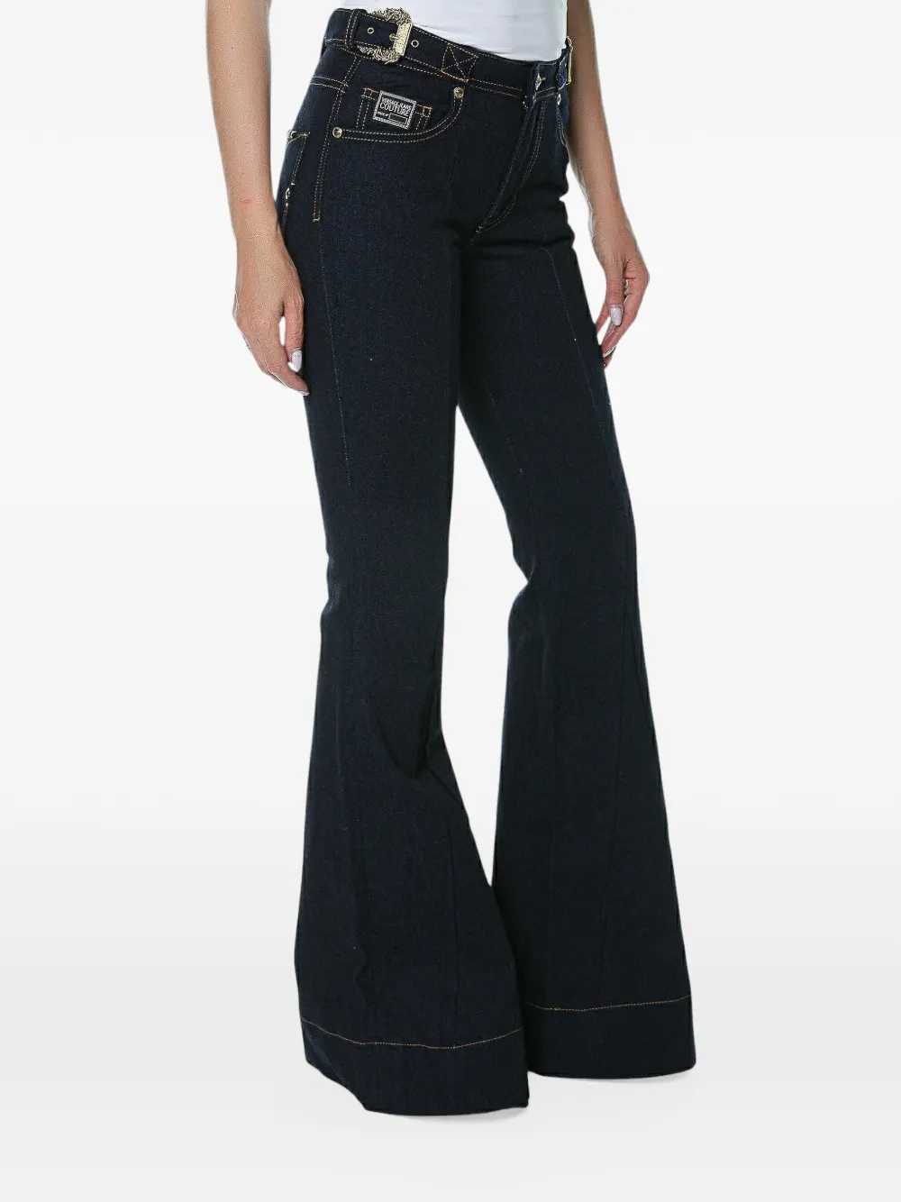Versace Jeans Couture Cleo Buckles flared jeans Blauw