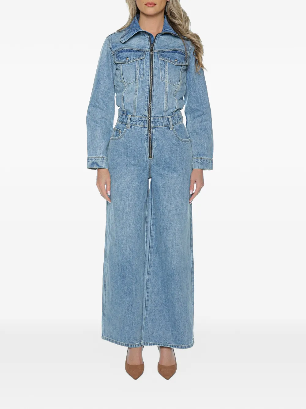 One Teaspoon Charli zip-front jumpsuit - Blau
