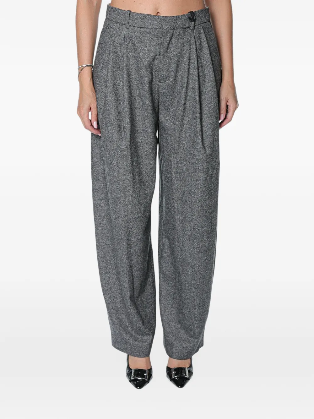 Drykorn pleated wide-leg trousers Grijs