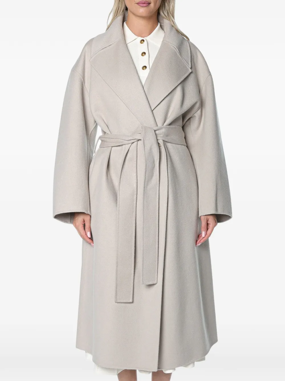 Drykorn Bubdy belted wrap coat - Nude
