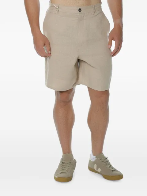 Trussardi elasticated-waist linen shorts