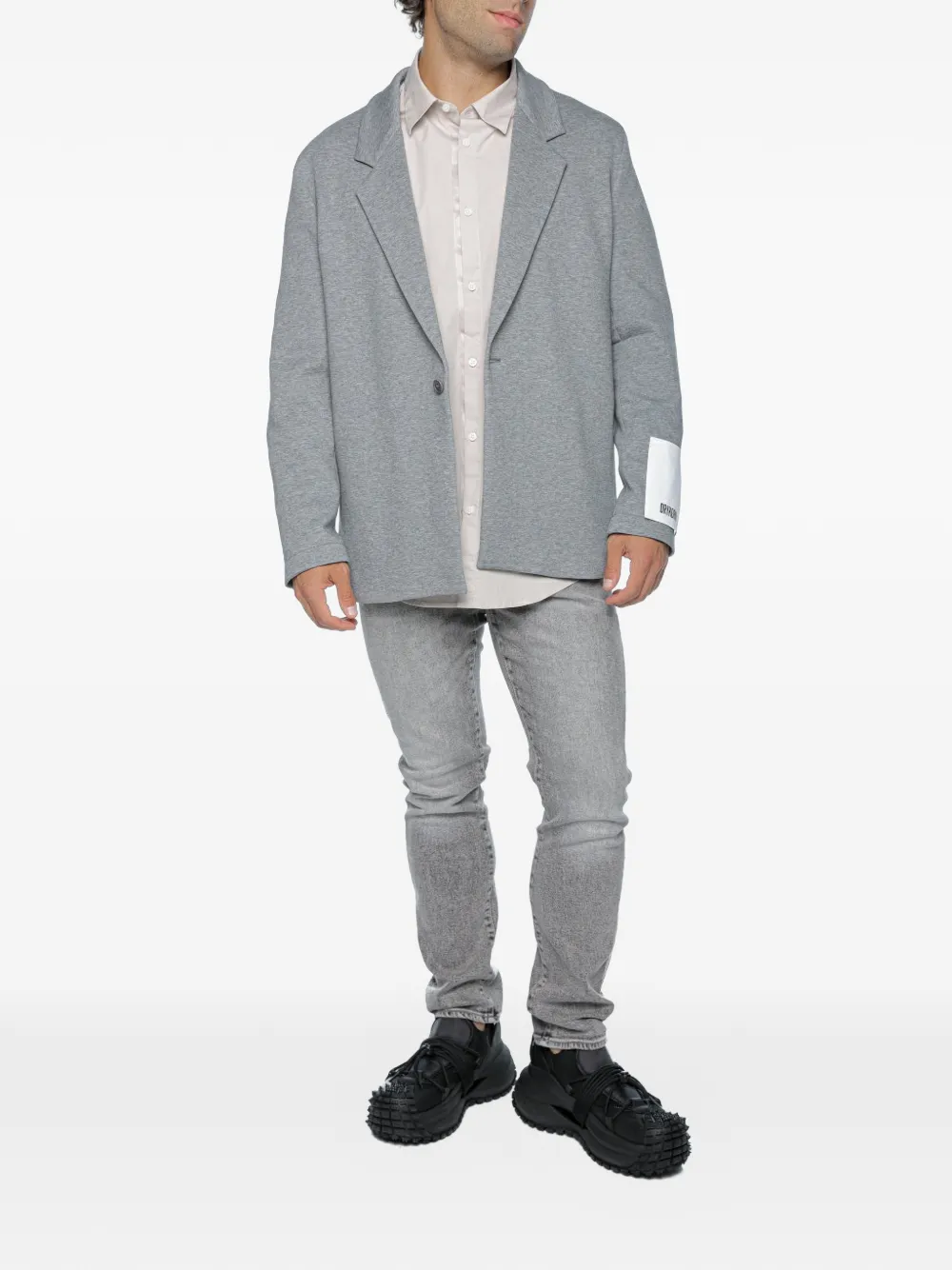 Drykorn Nolen jack met logopatch Grijs