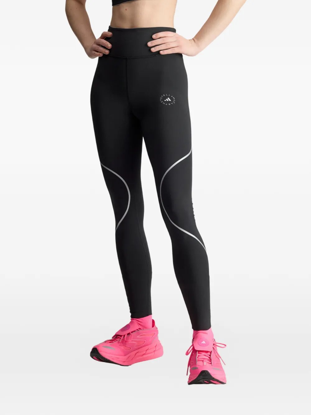 adidas by Stella McCartney reflective-detail trousers - Schwarz