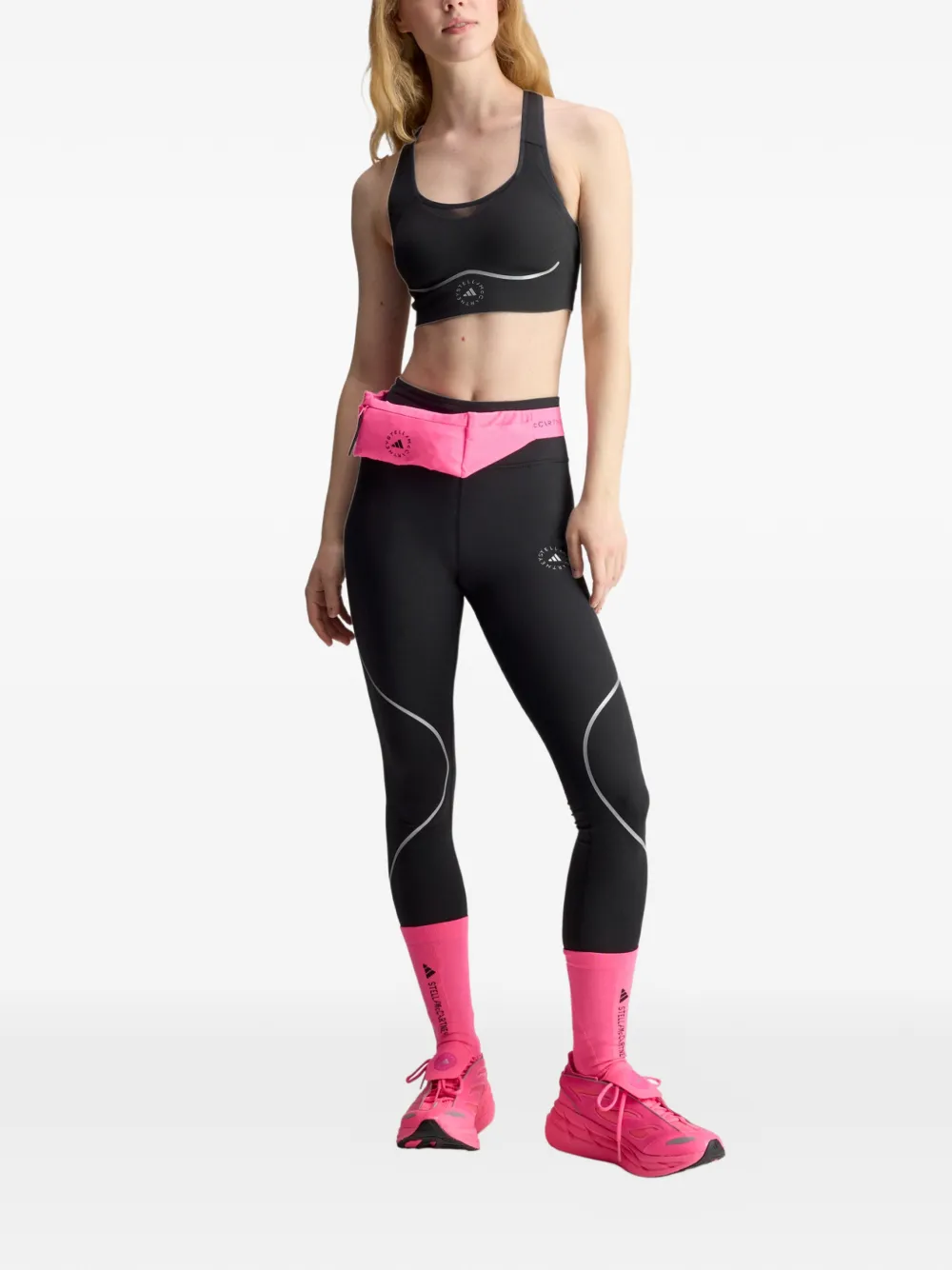 adidas by Stella McCartney Broek met reflecterend detail Zwart