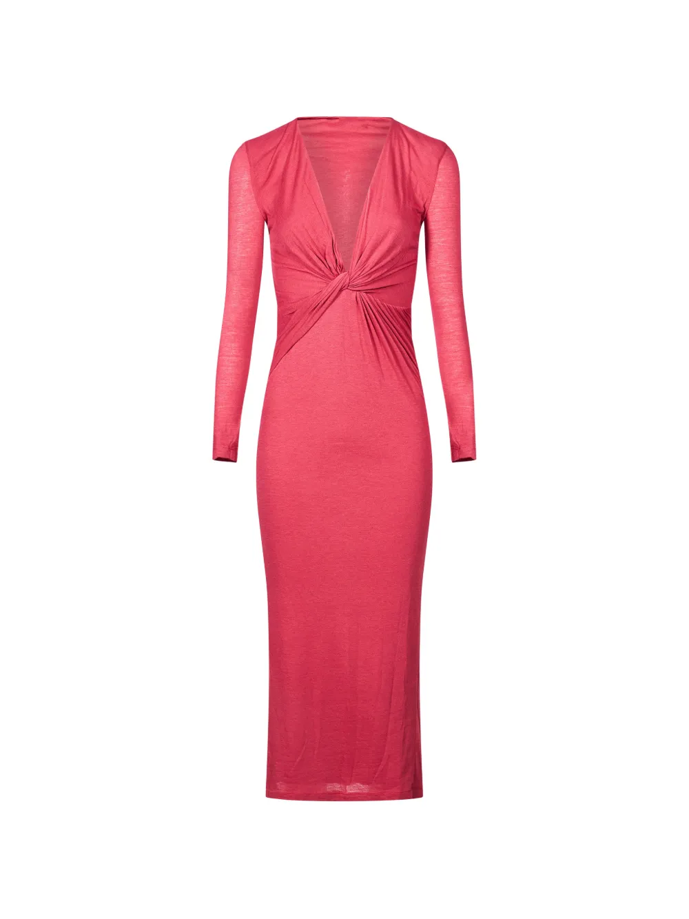 Amen Longuette Knot-detail V-neck Maxi Dress In Red