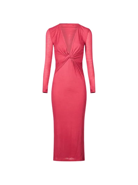 Amen Longuette knot-detail V-neck maxi dress