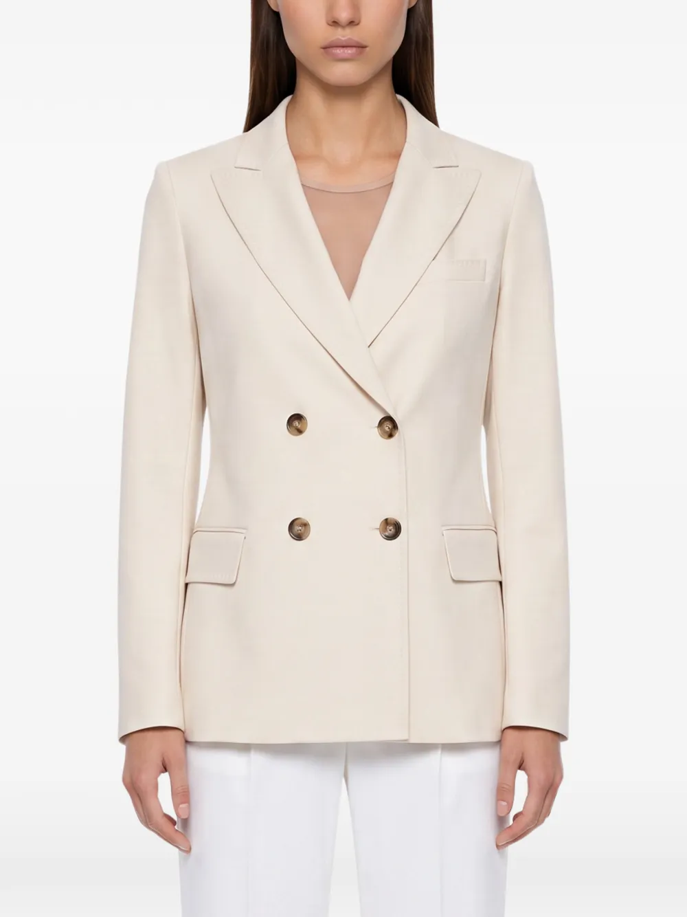 Weekend Max Mara Blazer met dubbele rij knopen Beige