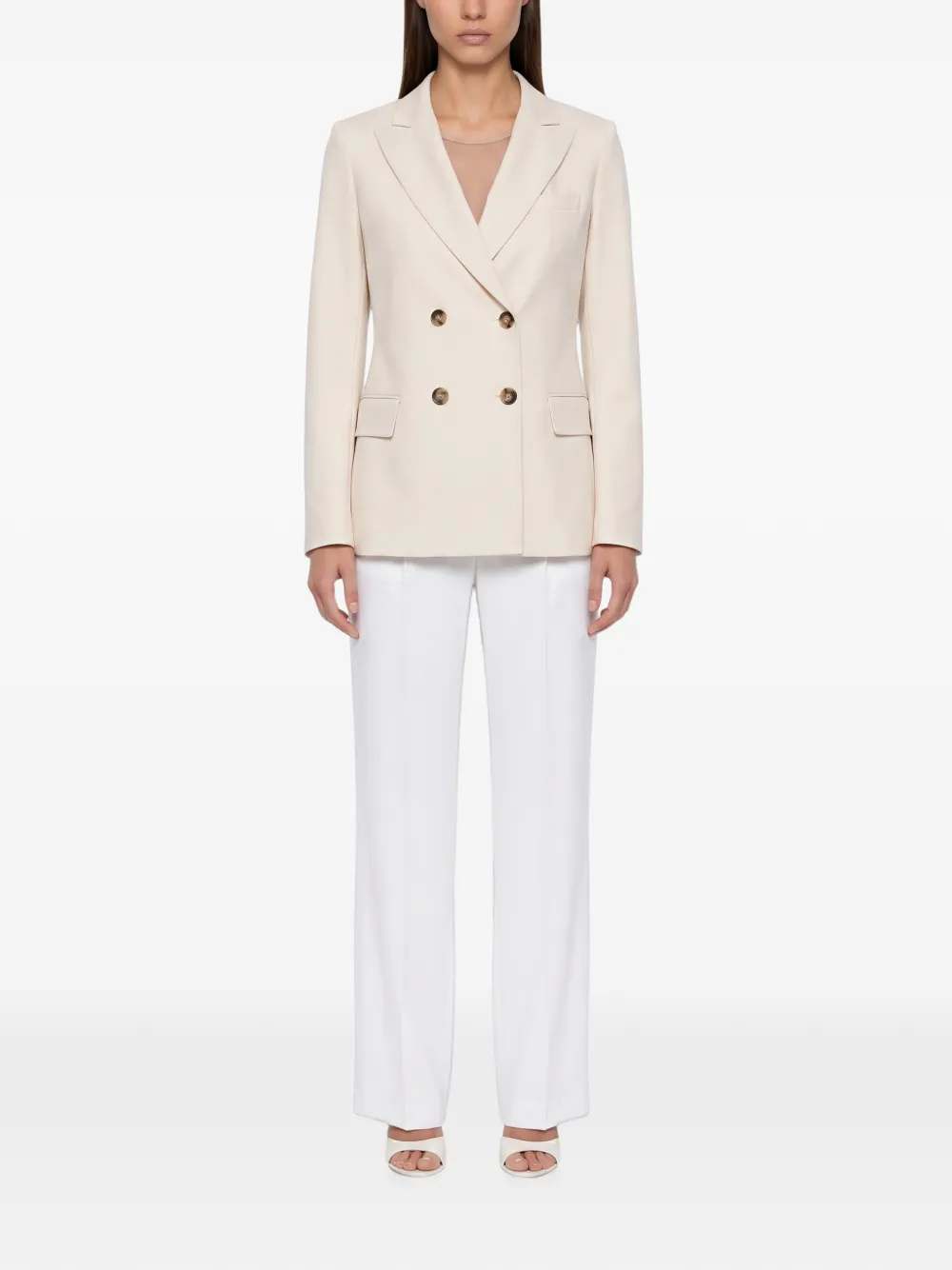 Weekend Max Mara Blazer met dubbele rij knopen Beige