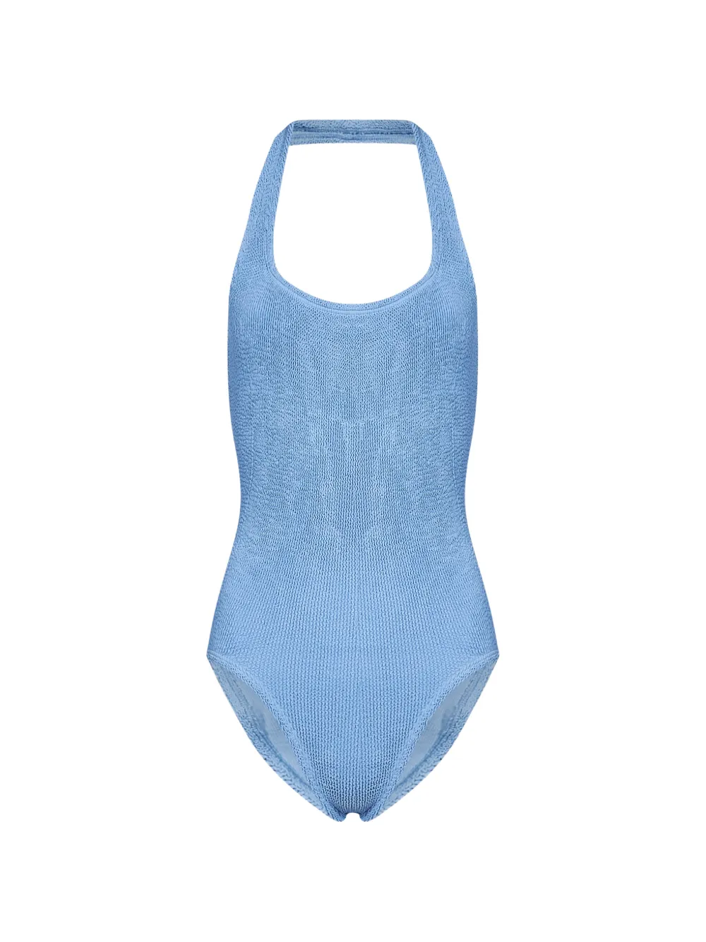 Hunza G crinkle-effect halterneck swimsuit - Blu