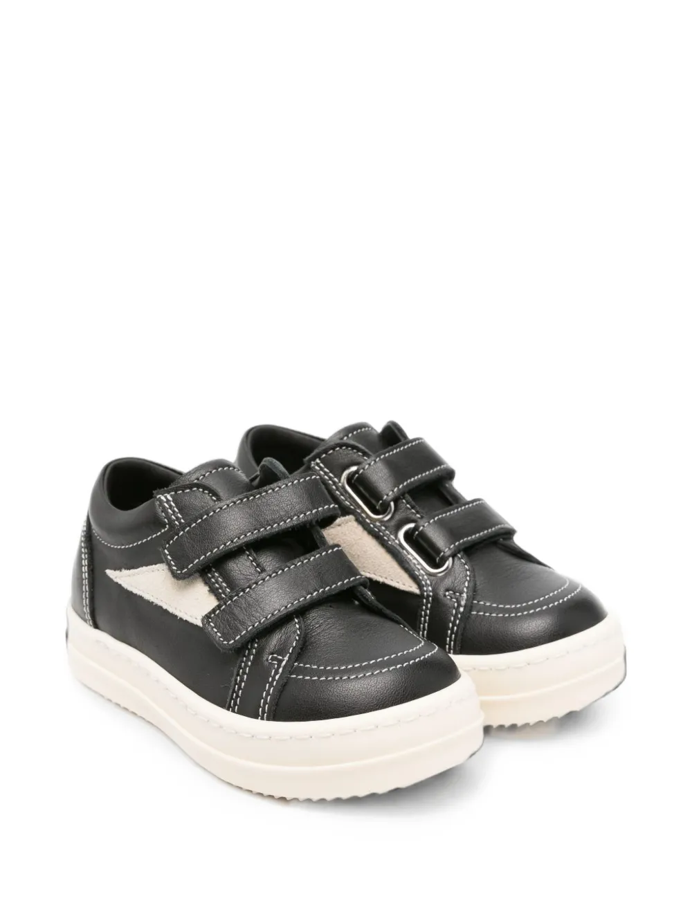 Rick Owens Kids baskets en cuir à attache scratch - Noir Rick Owens Kids baskets en cuir à attache scratch - Noir
