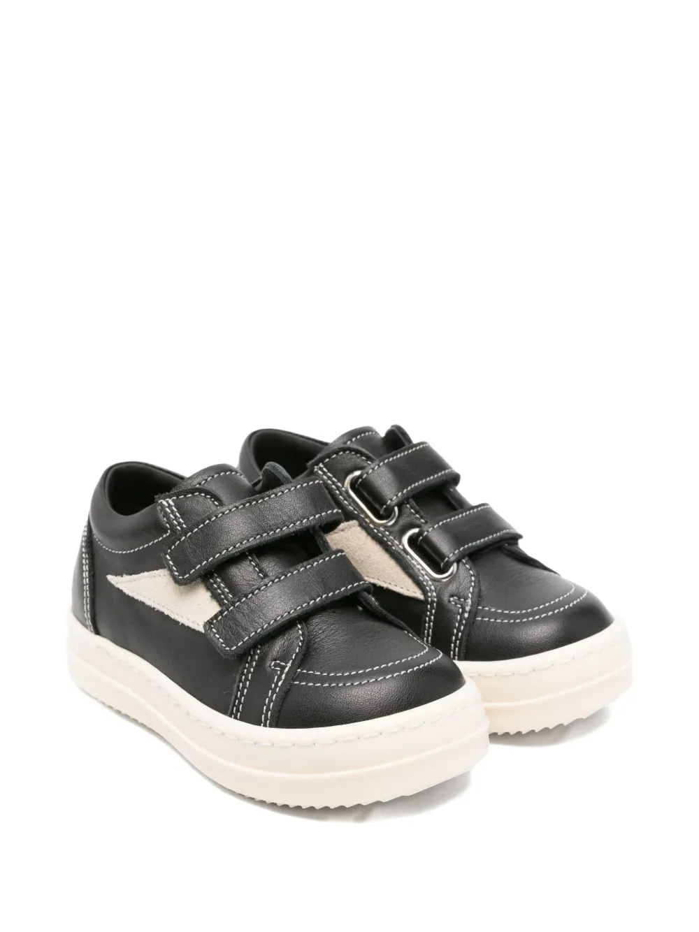 Rick Owens Kids touch-strap leather sneakers - Nero