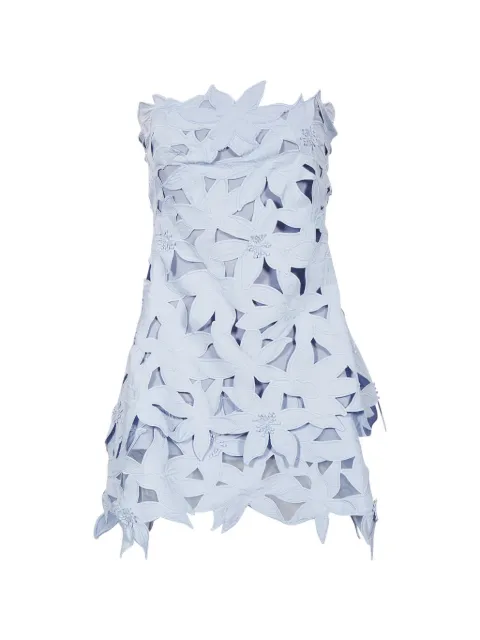 SIMKHAI  floral-appliqué strapless mini dress