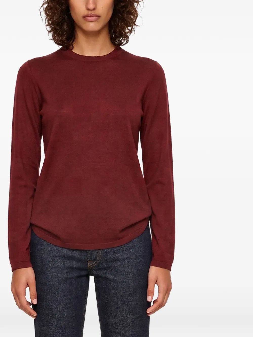 Max Mara Darsena crew-neck long-sleeve sweater Rood