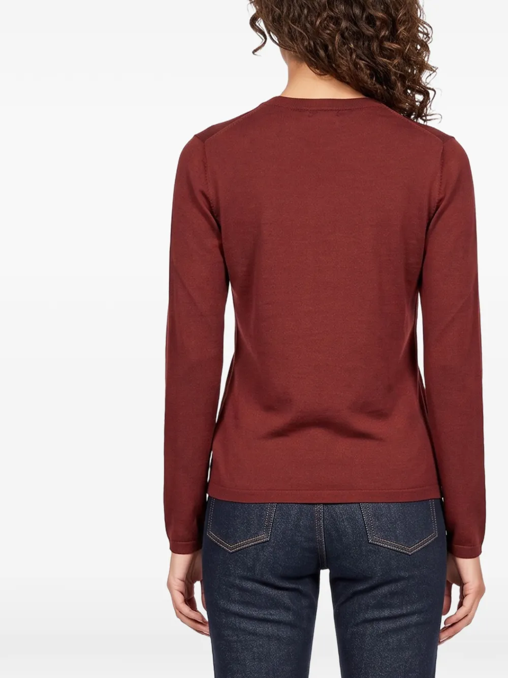 Max Mara Darsena crew-neck long-sleeve sweater Rood