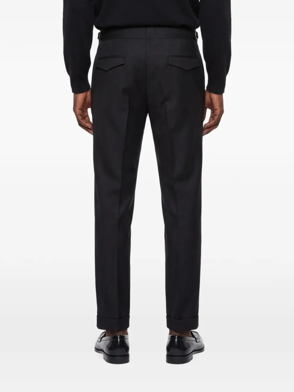 Briglia 1949 pleated turn-up trousers Zwart