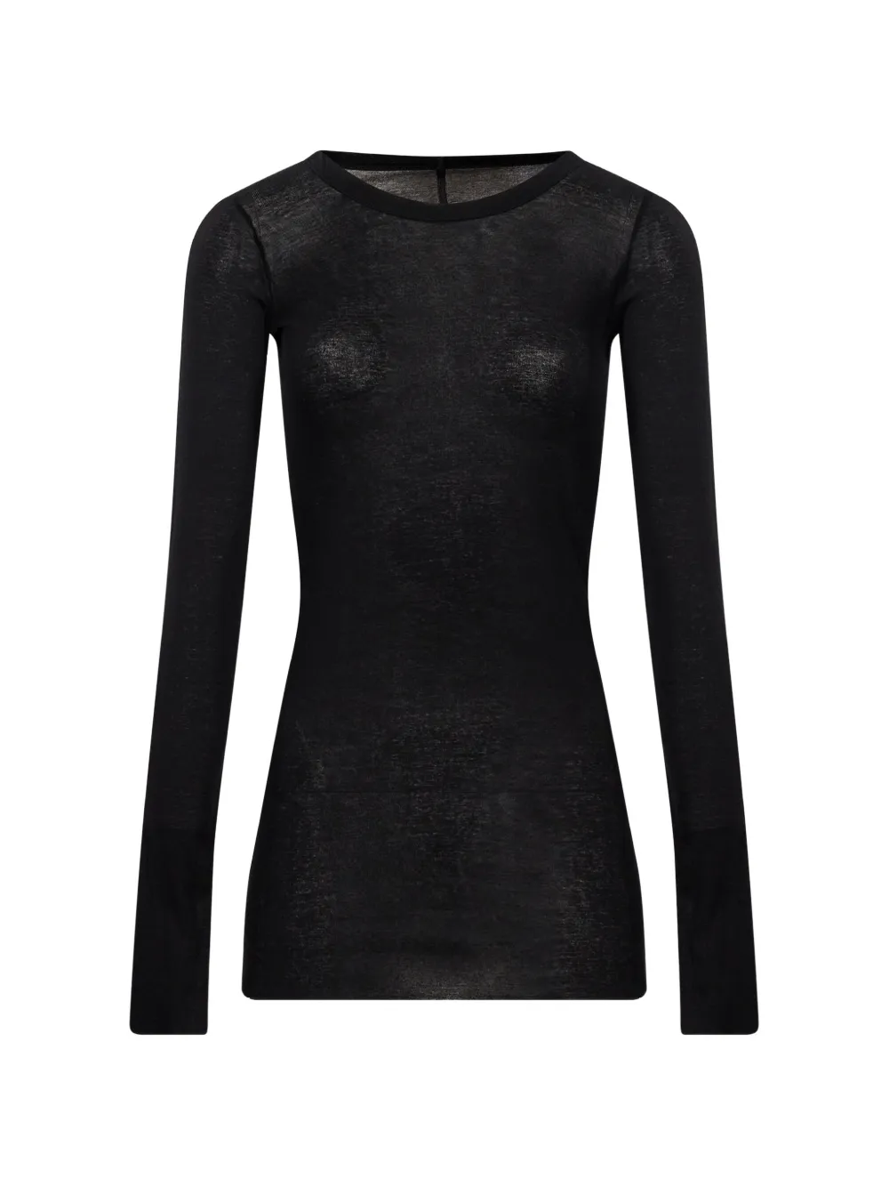 Rick Owens semi-sheer long-sleeve T-shirt - Nero