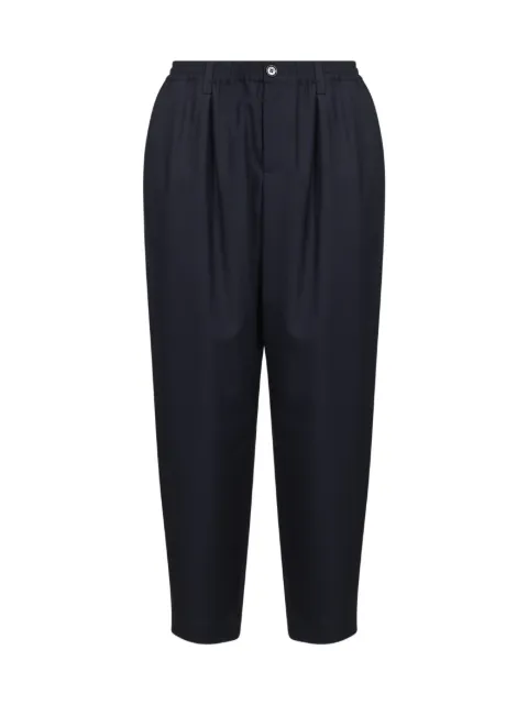 Marni deep blue tropical-wool trousers with drawstring waist