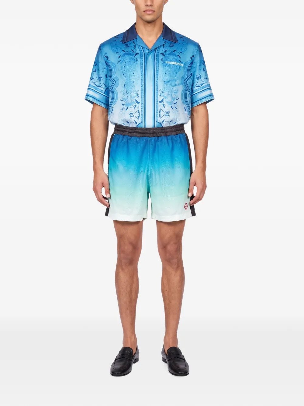 Casablanca blue & green gradient football shorts Blauw