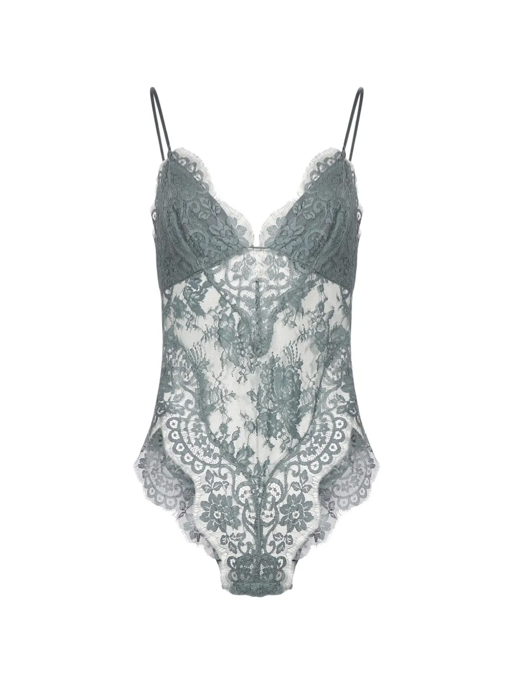 ZIMMERMANN Lace Teddy body met geborduurd kant Grijs