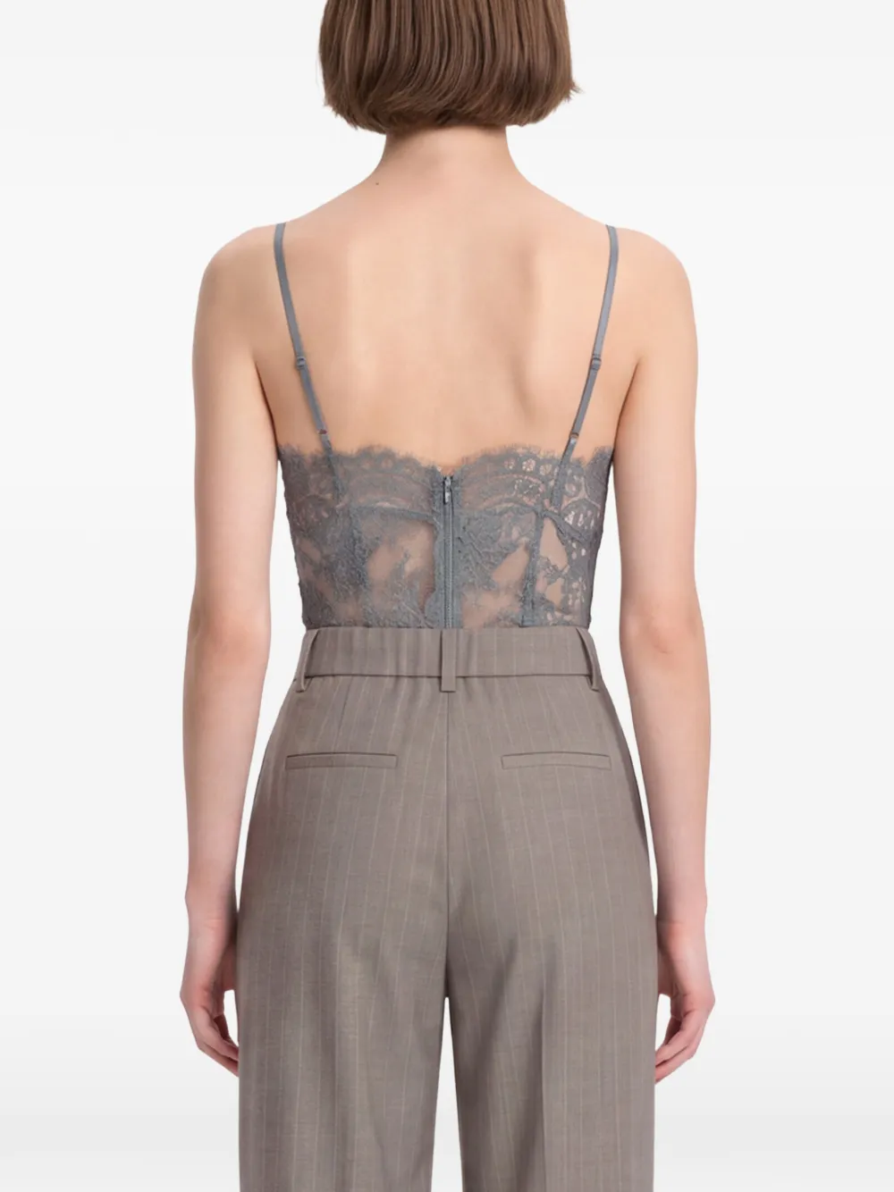 ZIMMERMANN Lace Teddy body met geborduurd kant Grijs