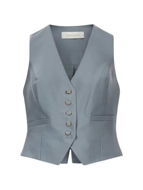Zimmermann Valiant Button-up Waistcoat in Grey