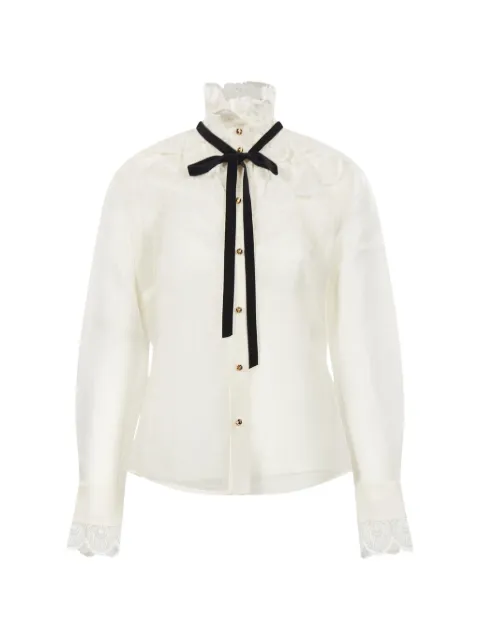 ZIMMERMANN lace-trim pussy-bow shirt