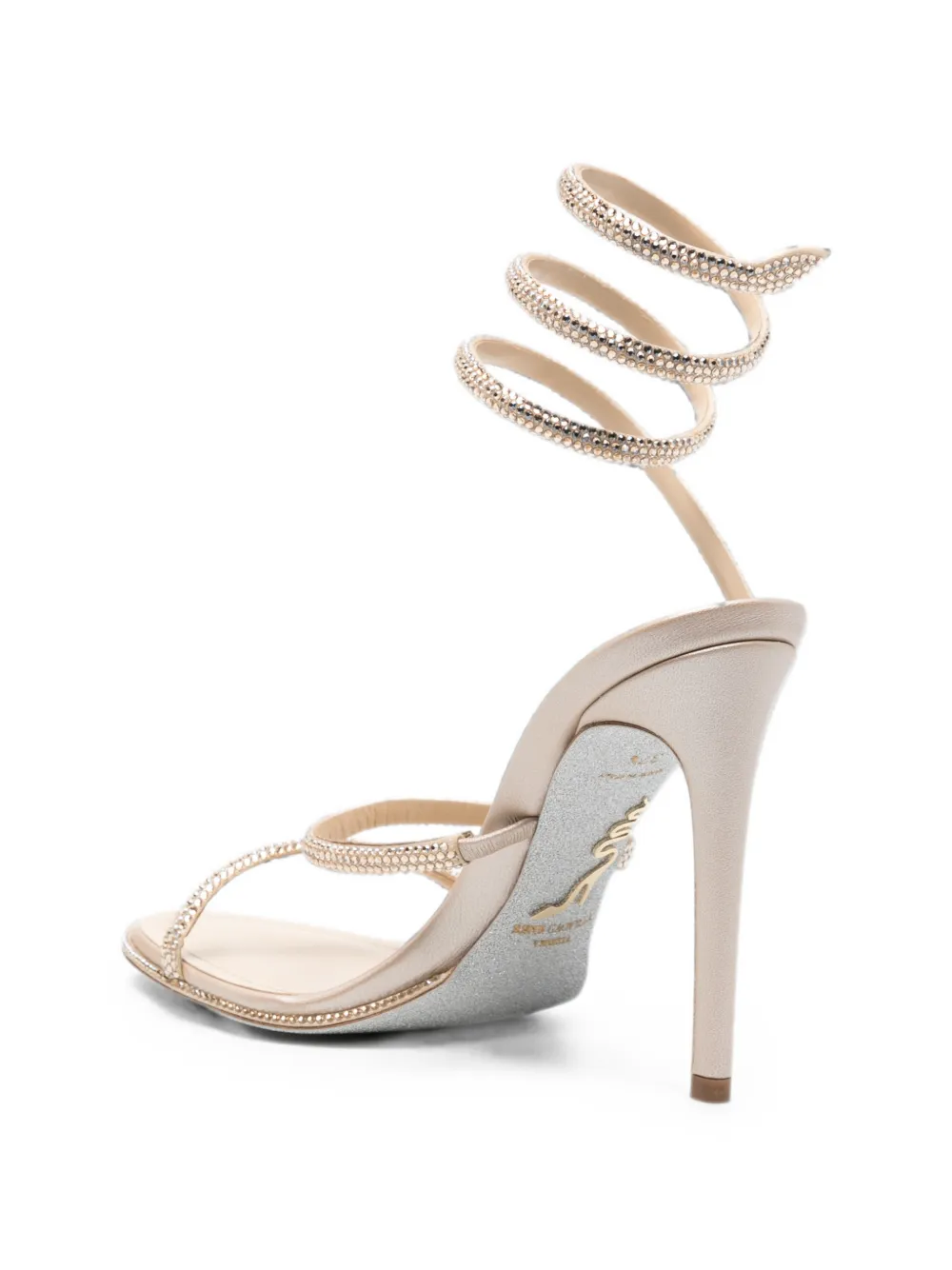 René Caovilla Cleo crystal-embellished sandals Goud