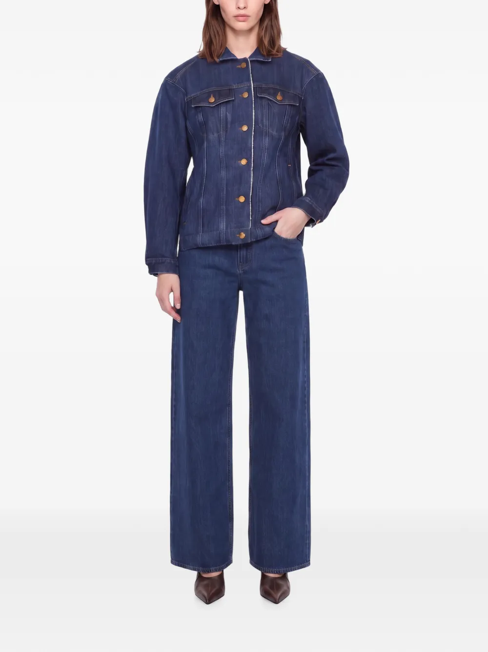 Jil Sander Button-up denim jack Blauw